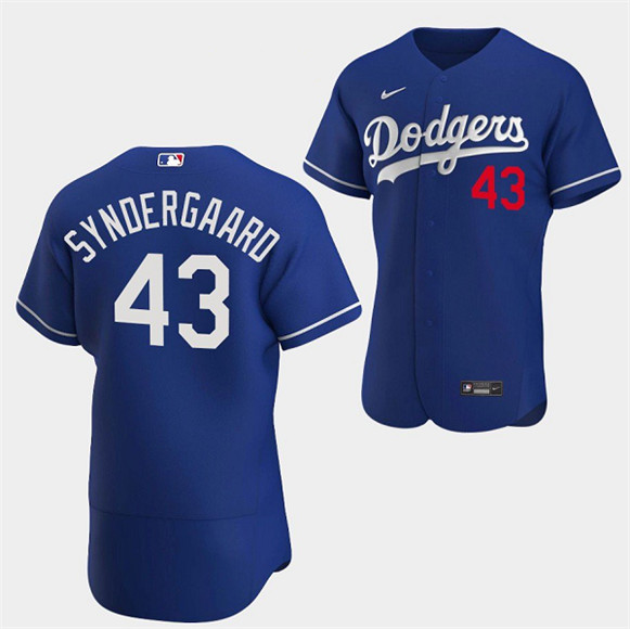 Men's Los Angeles Dodgers #43 Noah Syndergaard Blue Flex Base Stitched Baseball Jersey